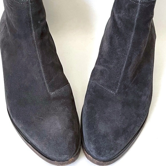 rag & bone WESLEY Suede Leather Gray Brown Ankle Boots Booties Stacked H… - Picture 10 of 14